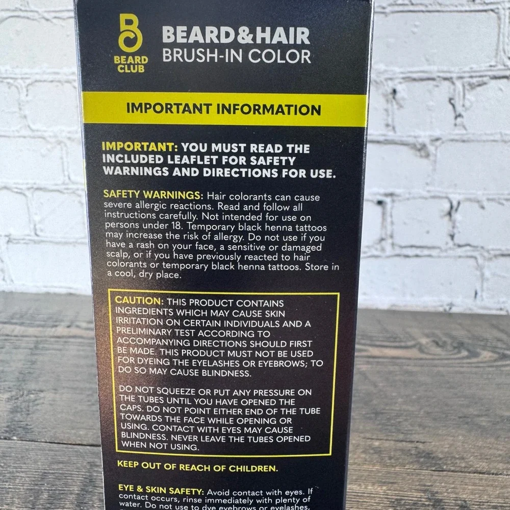 Beard Club Brush-In Color Men 5oz Light Brown New Hair Beard Dye Kit Coverage